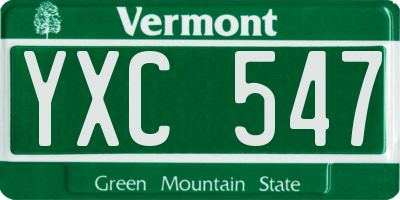 VT license plate YXC547