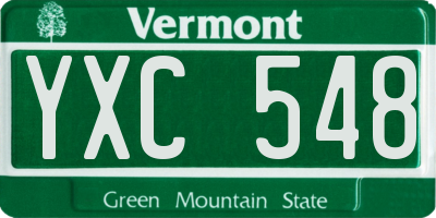VT license plate YXC548