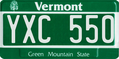 VT license plate YXC550
