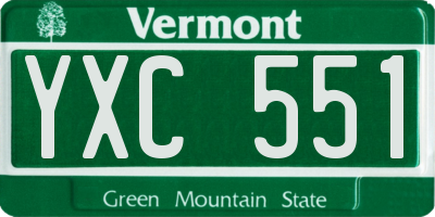 VT license plate YXC551