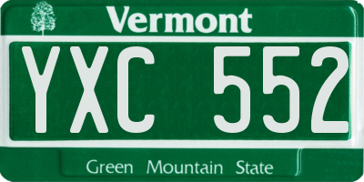 VT license plate YXC552