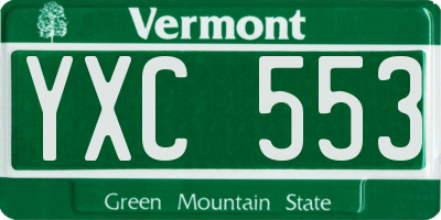 VT license plate YXC553