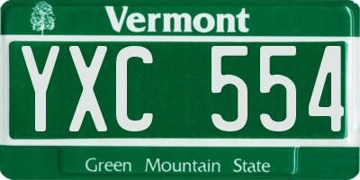 VT license plate YXC554