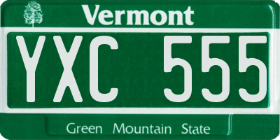 VT license plate YXC555
