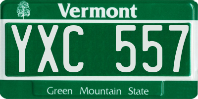 VT license plate YXC557