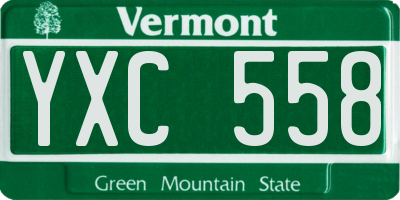 VT license plate YXC558