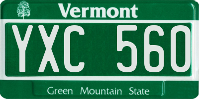 VT license plate YXC560