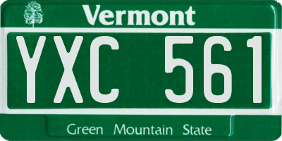 VT license plate YXC561