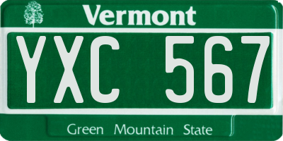 VT license plate YXC567