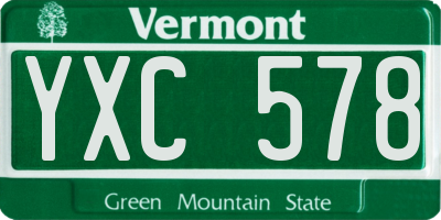 VT license plate YXC578