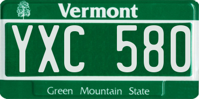 VT license plate YXC580