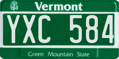 VT license plate YXC584