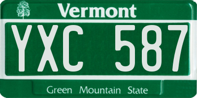 VT license plate YXC587