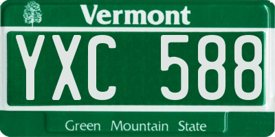 VT license plate YXC588
