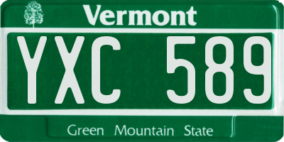 VT license plate YXC589