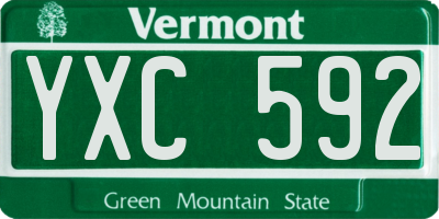 VT license plate YXC592