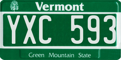 VT license plate YXC593