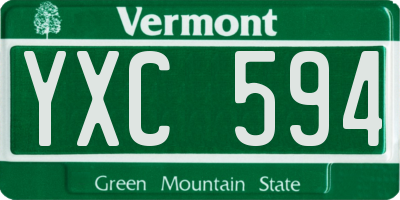VT license plate YXC594