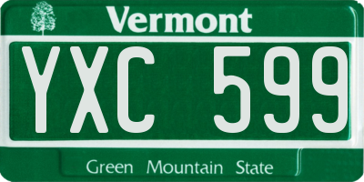 VT license plate YXC599