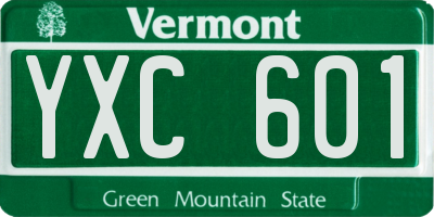 VT license plate YXC601