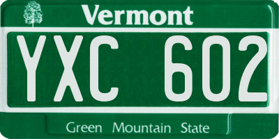VT license plate YXC602