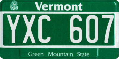 VT license plate YXC607
