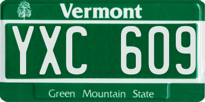 VT license plate YXC609