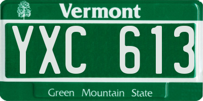 VT license plate YXC613