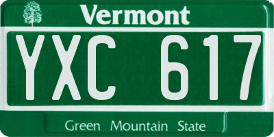 VT license plate YXC617