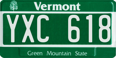 VT license plate YXC618