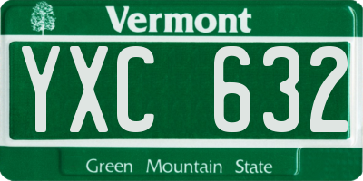 VT license plate YXC632