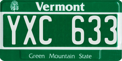VT license plate YXC633