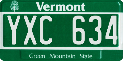 VT license plate YXC634