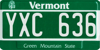 VT license plate YXC636
