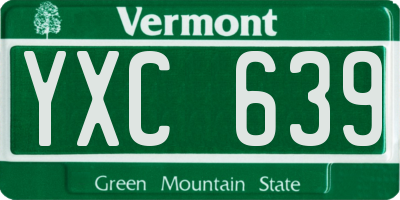 VT license plate YXC639