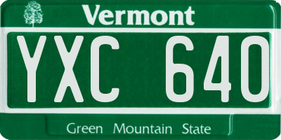 VT license plate YXC640