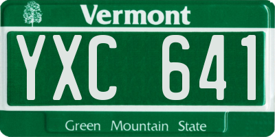 VT license plate YXC641