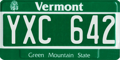 VT license plate YXC642