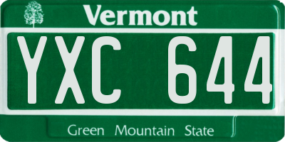 VT license plate YXC644