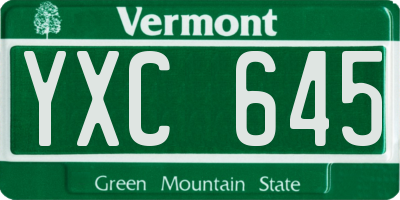 VT license plate YXC645
