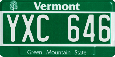 VT license plate YXC646