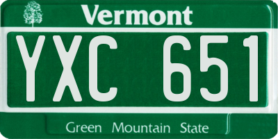 VT license plate YXC651