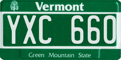 VT license plate YXC660