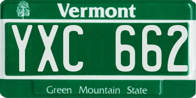 VT license plate YXC662