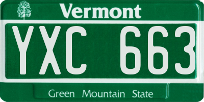 VT license plate YXC663