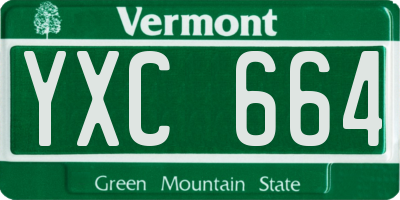 VT license plate YXC664