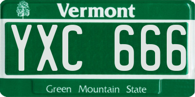 VT license plate YXC666