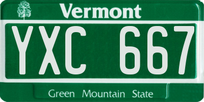 VT license plate YXC667