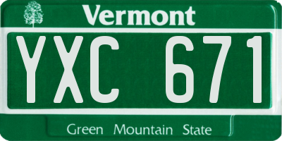 VT license plate YXC671