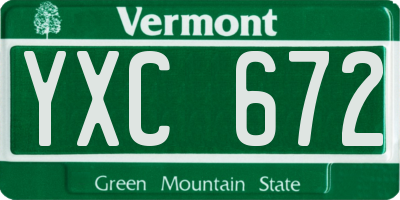 VT license plate YXC672